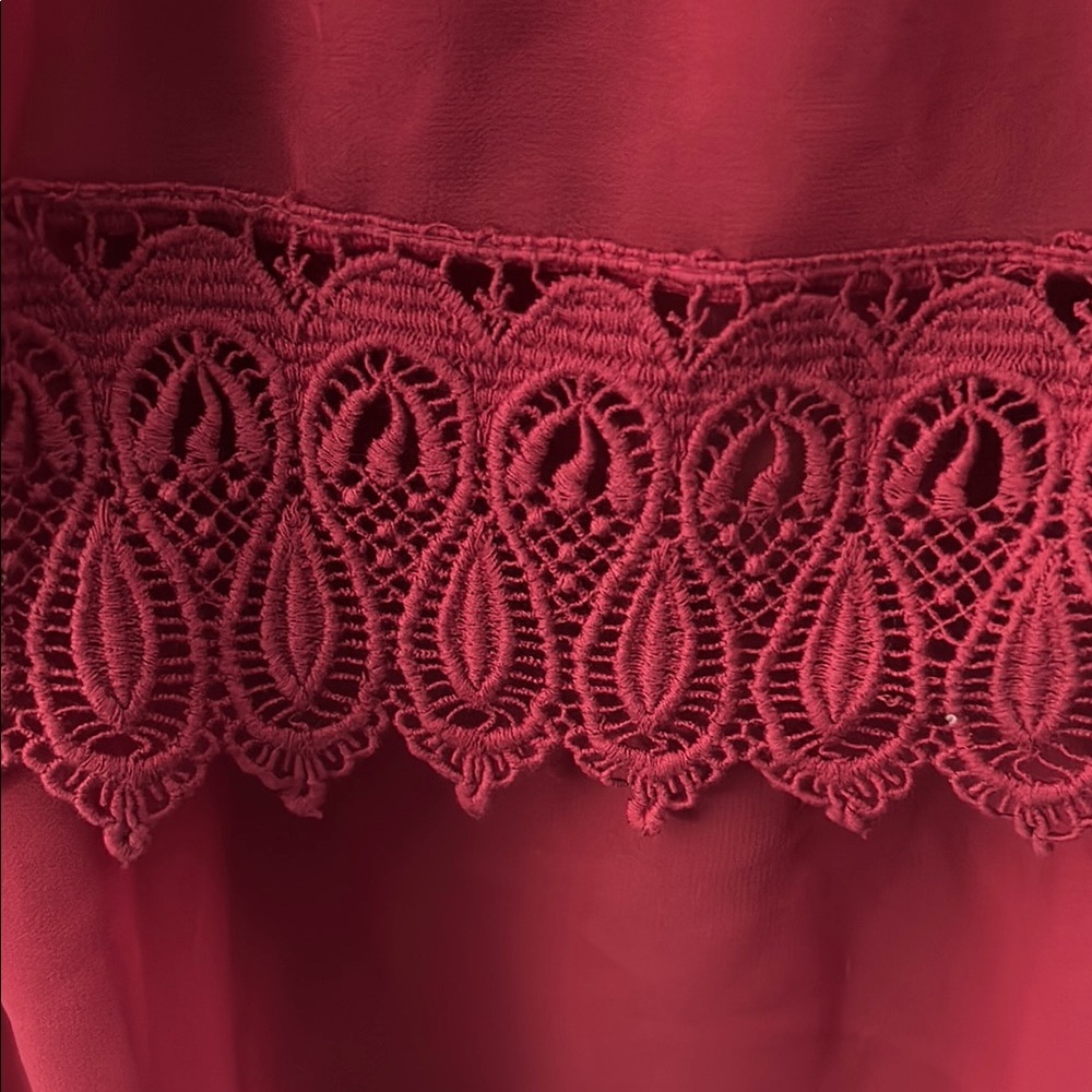 American Rag Red Ruffled Off-the-Shoulder Blouse - Picture 3 of 4